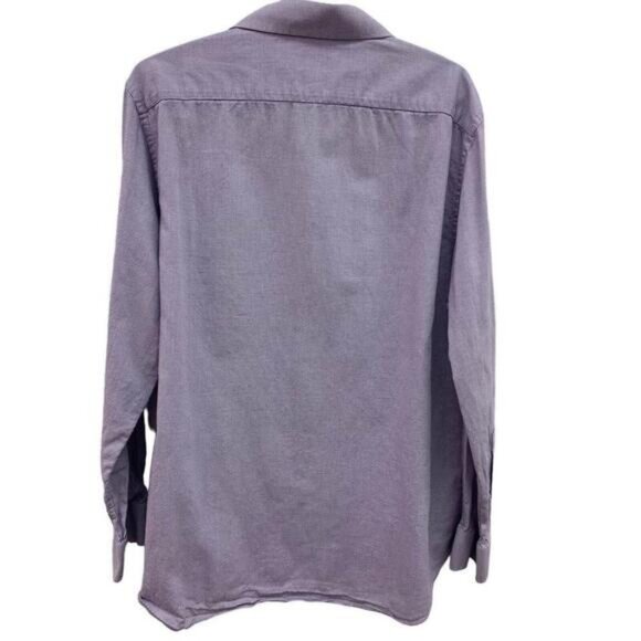 Michael Kors Mens Purple Micro Check Slim Fit Long Sleeve Button Up Shirt L - Picture 2 of 9
